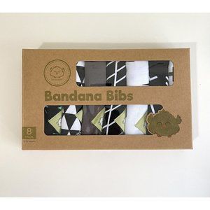 KeaBabies Bandana Bids~Assorted Black/White/Gray~Organic Cotton~0-36 Mths~8 Pack